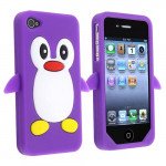 Wholesale iPhone 4S/4 3D Penguin Case  (Purple)